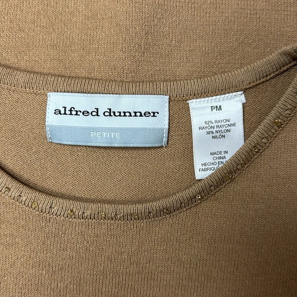 NWOT Alfred Dunner petite short sleeve crew neck embellished floral sweater - Picture 10 of 11